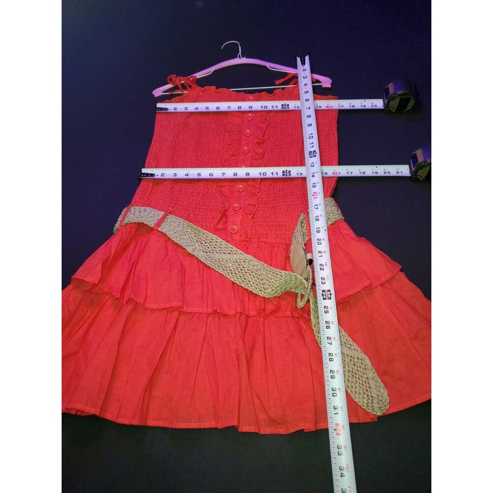 Chesley Women's Red 100% Cotton Sleeveless Casual Knee Length Dress Size L - Picture 4 of 12